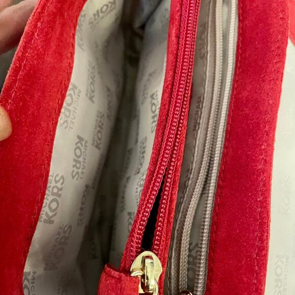 MICHAEL KORS CROSSBODY RED SUEDE GOLDEN STRAP SOPHISTICATED AESTHETIC CORE - Picture 12 of 12